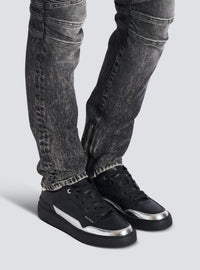 Baskets b-court flip en cuir - Noir & Argent