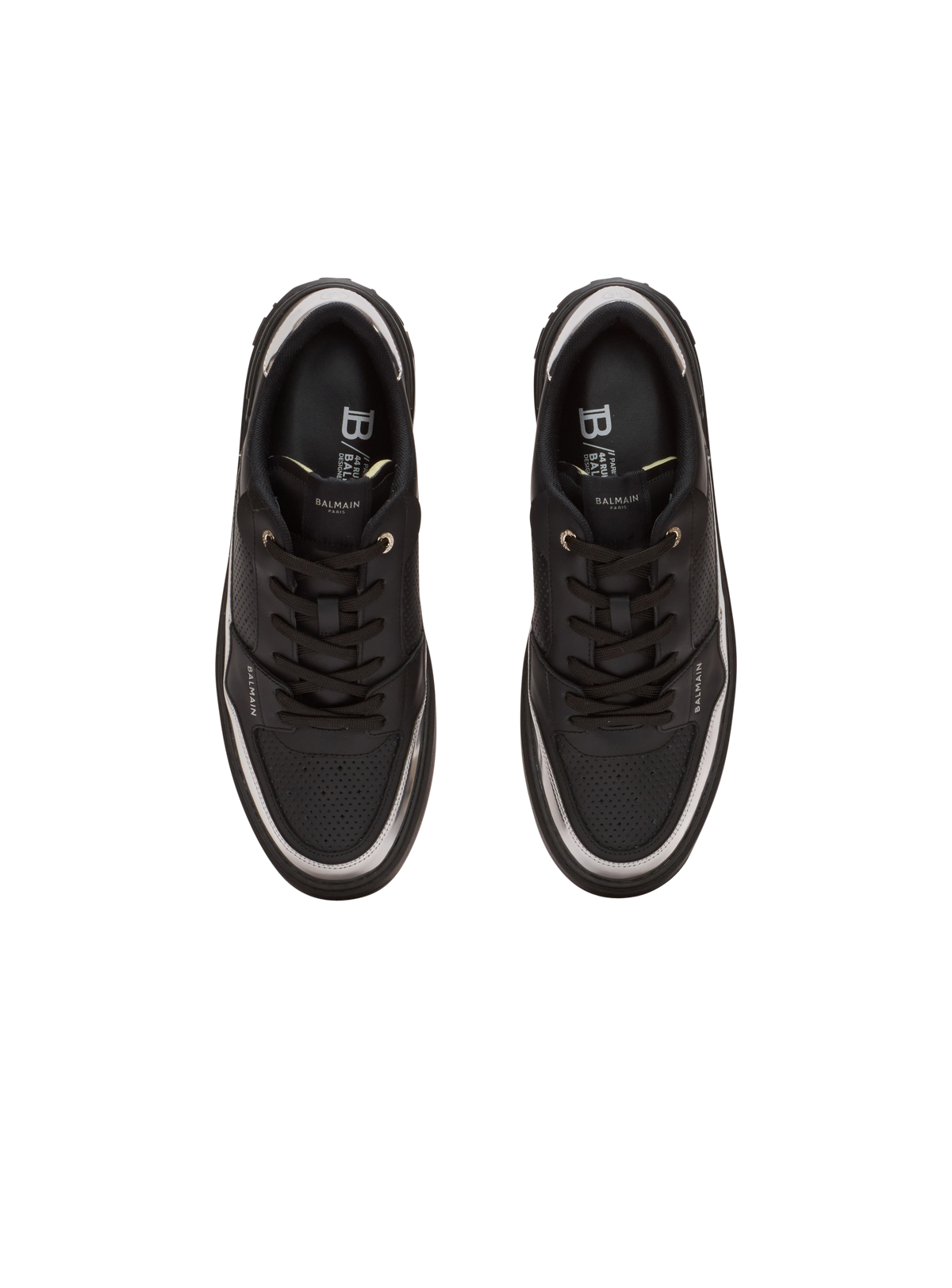 Baskets b-court flip en cuir - Noir & Argent