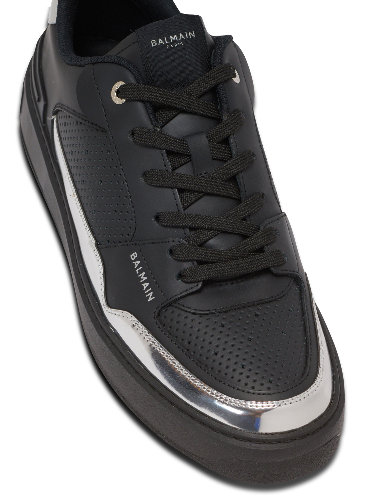 Baskets b-court flip en cuir - Noir & Argent