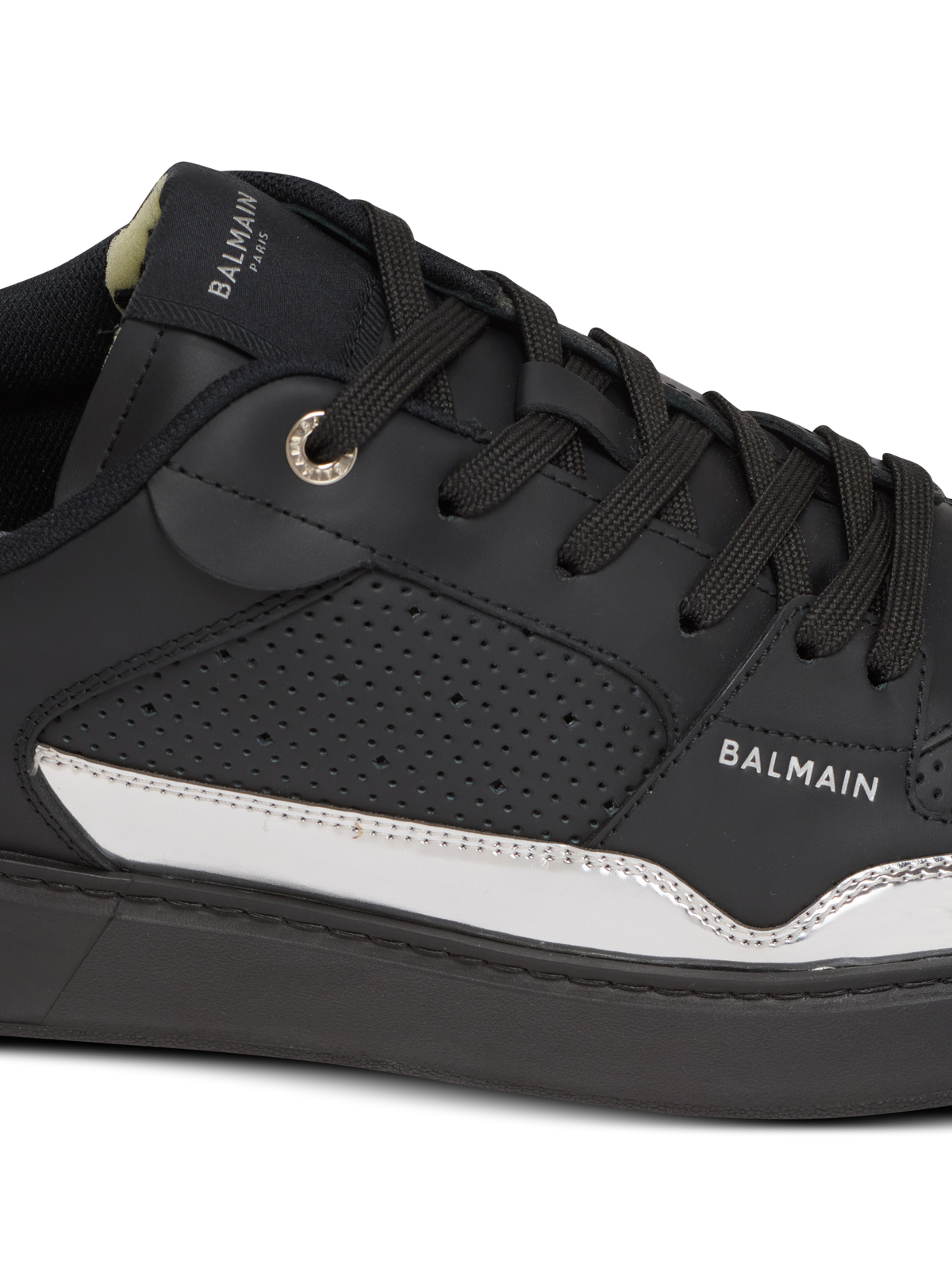 Baskets b-court flip en cuir - Noir & Argent