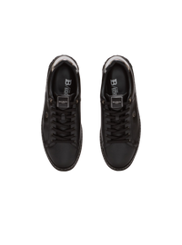 Baskets b-court en cuir de veau - Noir & Argent