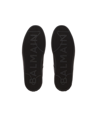 Baskets b-court en cuir de veau - Noir & Argent