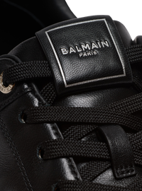Baskets b-court en cuir de veau - Noir & Argent