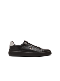 Baskets b-court en cuir de veau - Noir & Argent