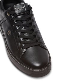Baskets b-court en cuir de veau - Noir & Argent