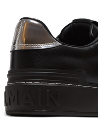 Baskets b-court en cuir de veau - Noir & Argent
