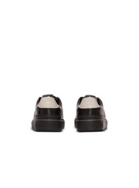 Baskets b-court en cuir de veau - Noir & Argent