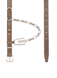 Ceinture sync fine en cuir  - Kaki