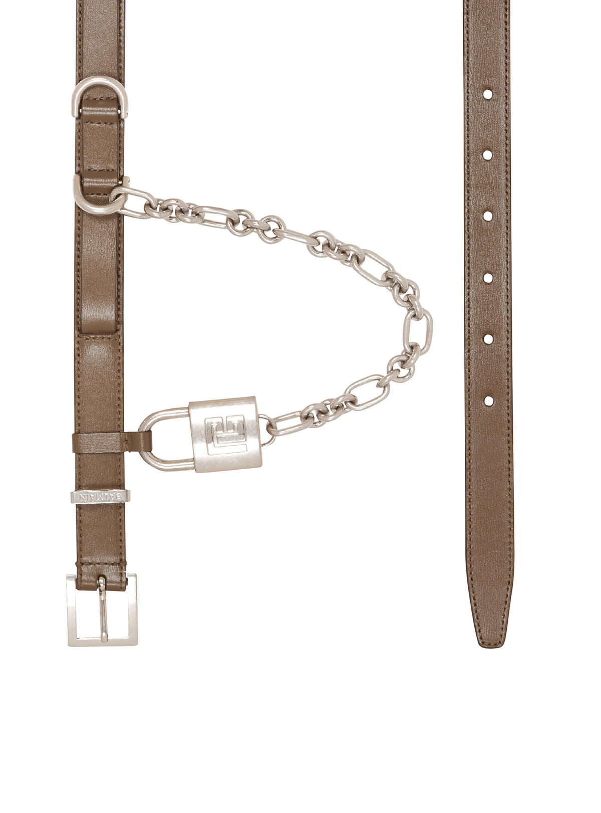 Ceinture sync fine en cuir  - Kaki