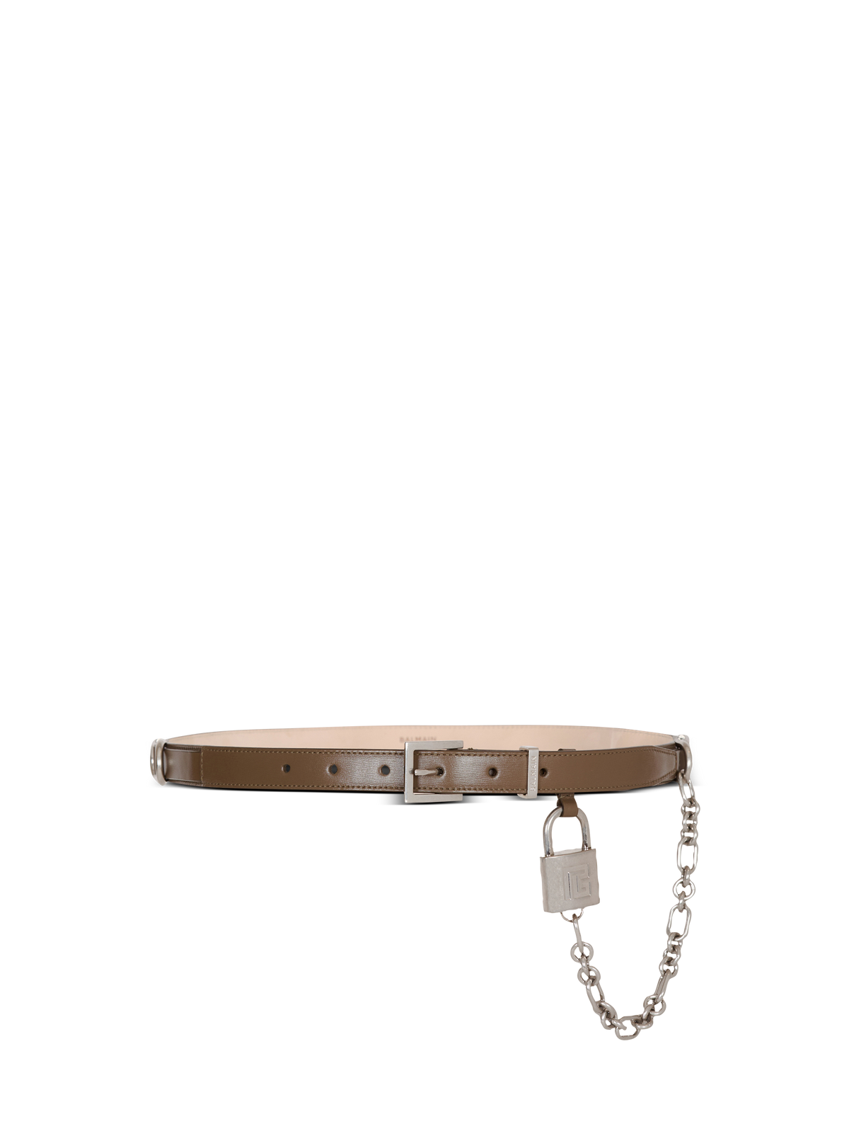 Ceinture sync fine en cuir  - Kaki