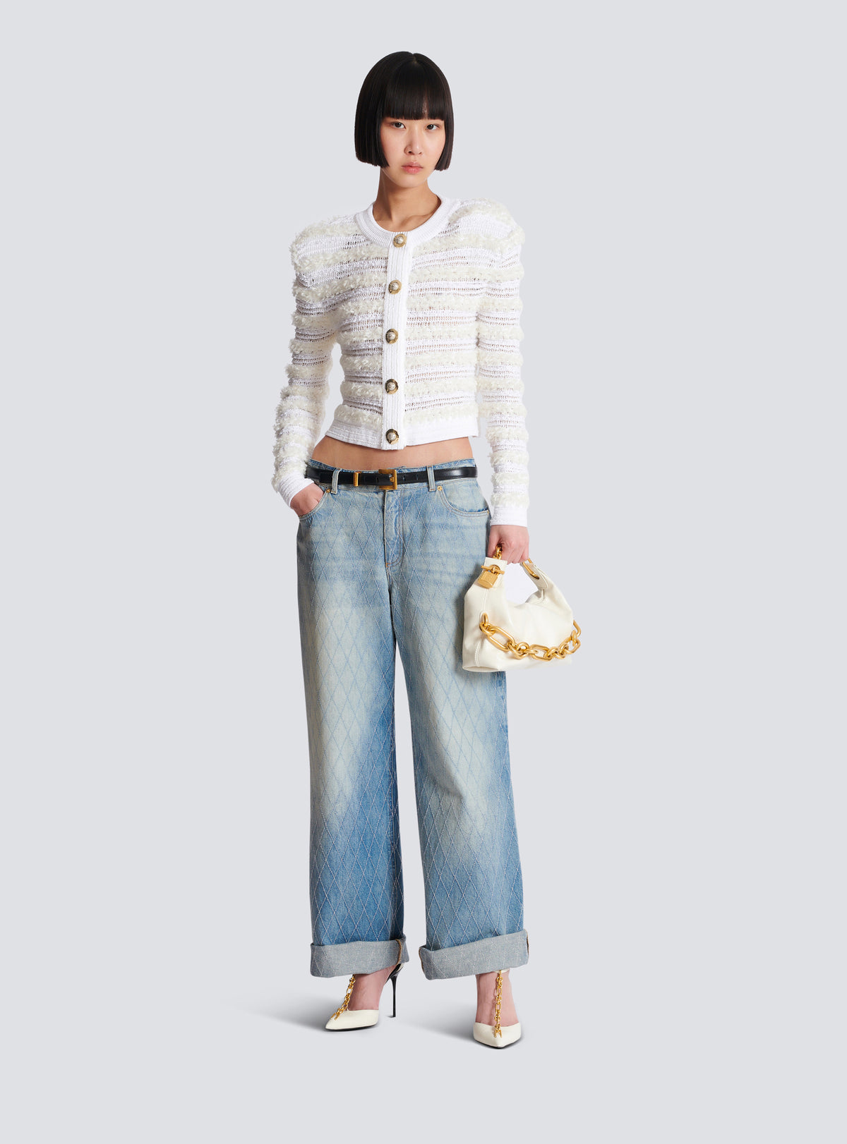 Sac sync mini en cuir de veau - Creme