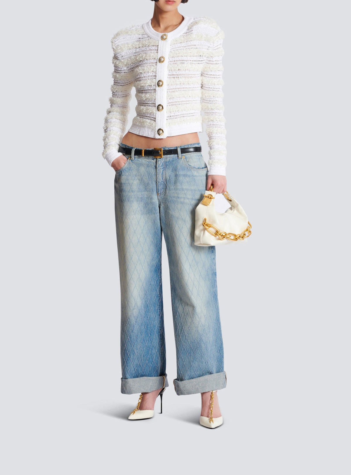 Sac mini Sync en cuir de veau - Creme
