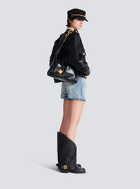 Sac sync hobo en cuir de veau - Noir