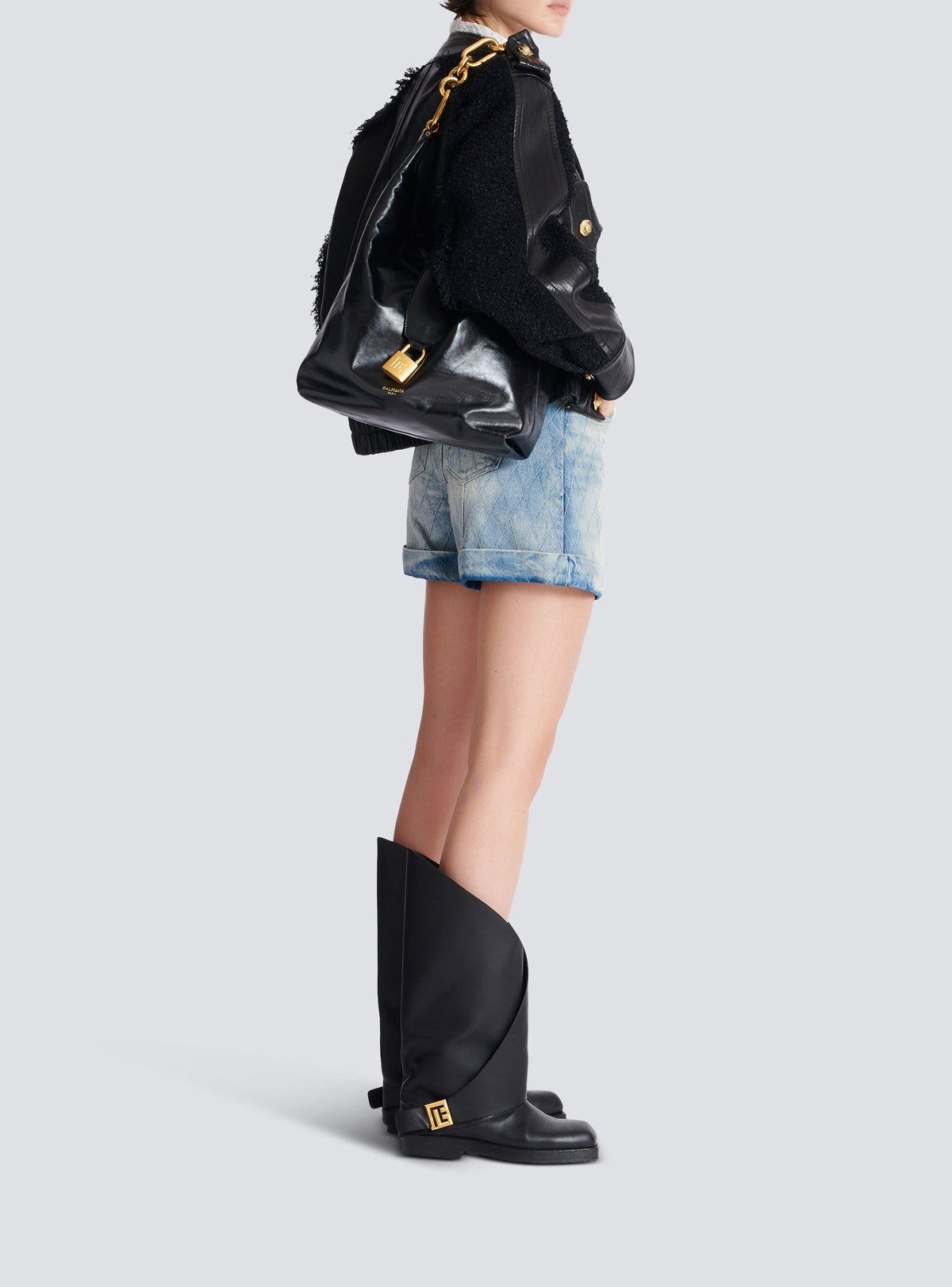 Sac Sync Hobo en cuir de veau - Noir