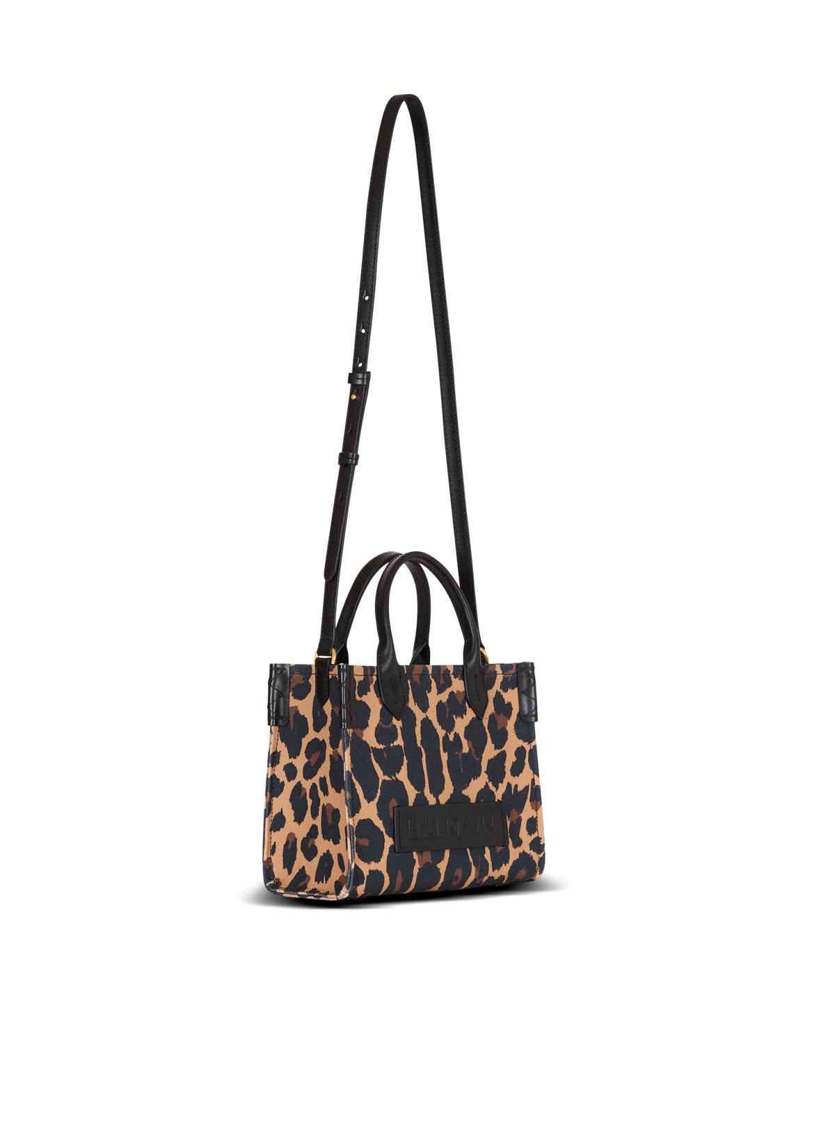 Sac cabas b-army small en toile imprimée motif léopard - Multi-Marron  &  Noir