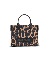Sac cabas b-army small en toile imprimée motif léopard - Multi-Marron  &  Noir