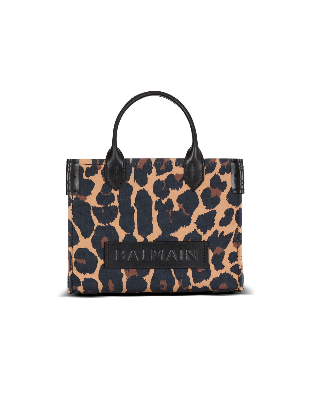 Sac cabas b-army small en toile imprimée motif léopard - Multi-Marron  &  Noir