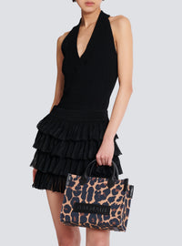 Mini cabas B-Army en toile - Marron & Noir