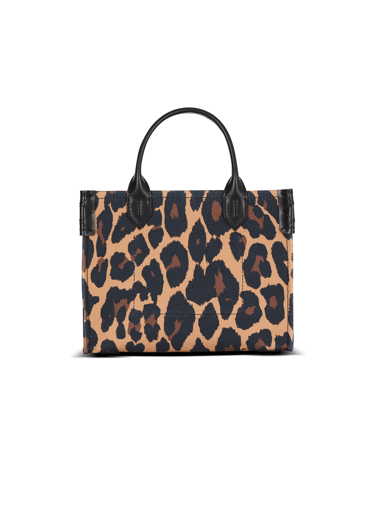 Sac cabas b-army small en toile imprimée motif léopard - Multi-Marron  &  Noir