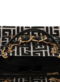 Sac cabas 1945 soft en toile jacquard à monogramme pb - Ivoire & Noir