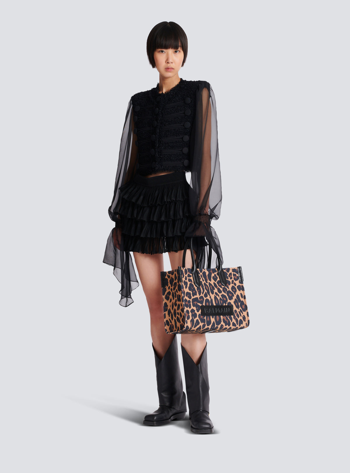Sac cabas b-army 36 imprimé motif léopard - Multi-Marron  &  Noir