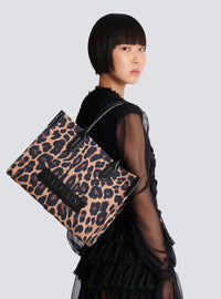 Sac cabas b-army 36 imprimé motif léopard - Multi-Marron  &  Noir