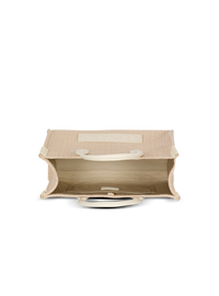 Sac cabas b-army 36 en toile jacquard monogrammée et cuir - Naturel  &  Creme