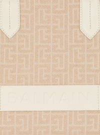 Sac cabas b-army 36 en toile jacquard monogrammée et cuir - Naturel  &  Creme