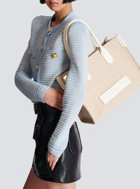 Sac cabas B-Army 36 en toile jacquard - Naturel & Creme