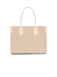 Sac cabas b-army 36 en toile jacquard monogrammée et cuir - Naturel  &  Creme