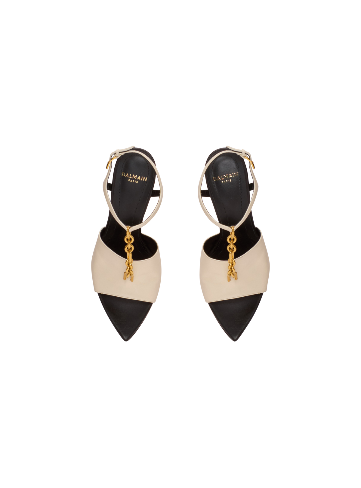 Sandales à talons sync en cuir  - Ivoire