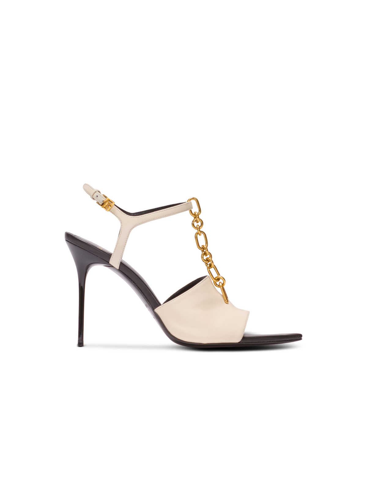 Sandales à talons sync en cuir  - Ivoire