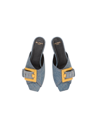 Sandales plates anthem en denim - Bleu Jean