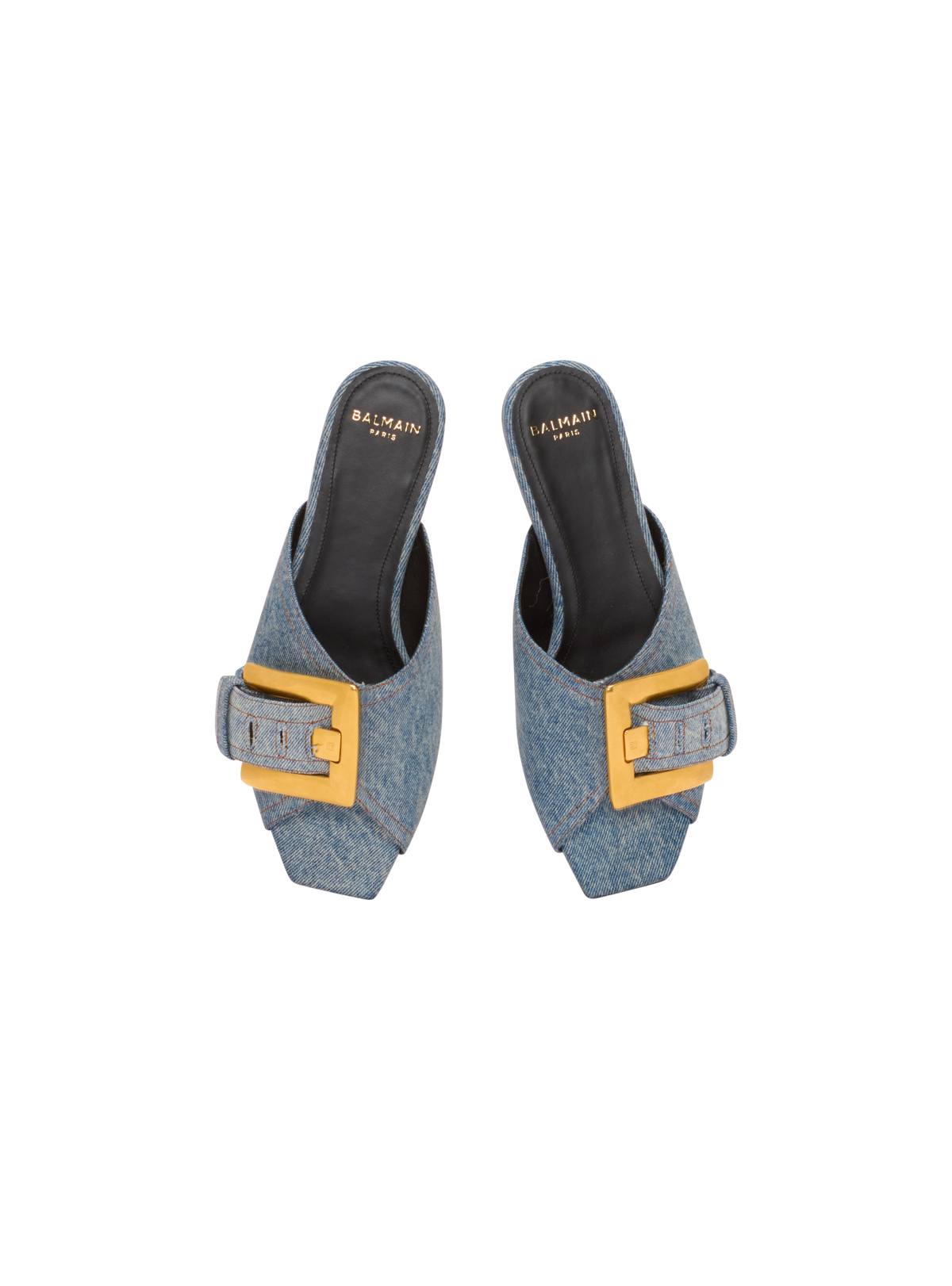 Sandales plates anthem en denim - Bleu Jean