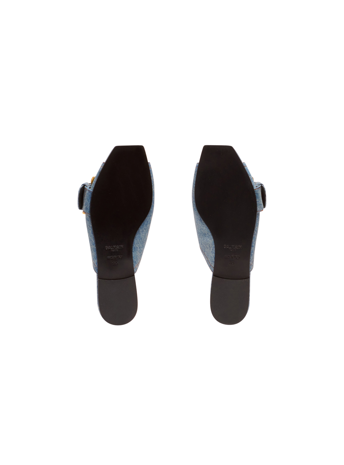 Sandales plates anthem en denim - Bleu Jean