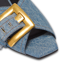Sandales plates anthem en denim - Bleu Jean