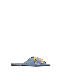 Sandales plates Anthem en denim - Bleu Jean