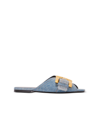 Sandales plates anthem en denim - Bleu Jean