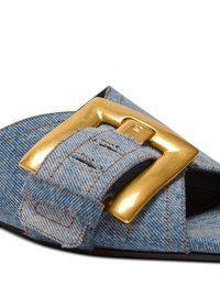 Sandales plates anthem en denim - Bleu Jean