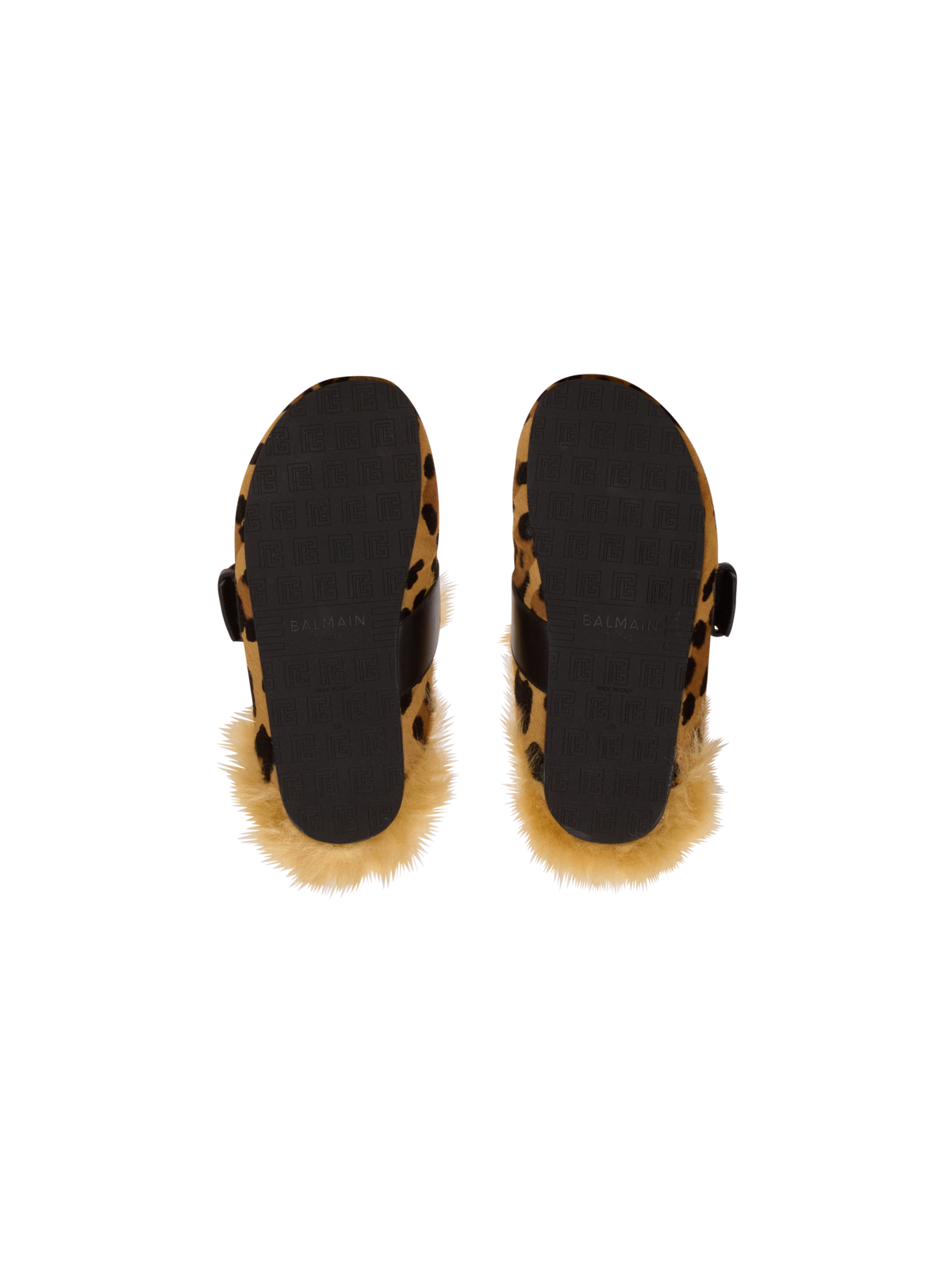 Mules anthem en cuir pony motif léopard et fausse fourrure - Multi-Marron  &  Noir