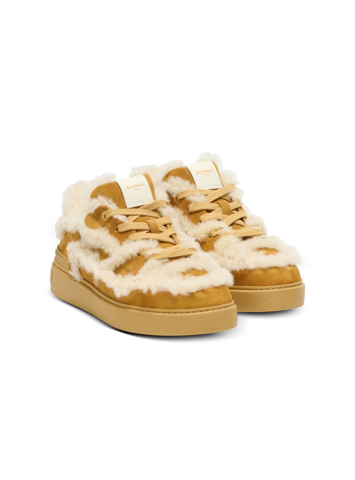 Baskets b-court flip en mouton retourné - Cognac