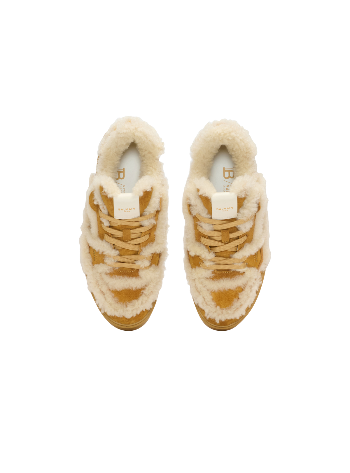 Baskets b-court flip en mouton retourné - Cognac