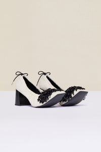 Beaded tweed pumps - Sable