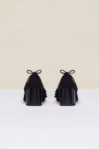 Escarpins en tweed décorés de perles - Noir