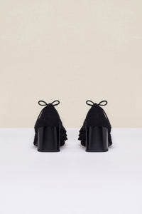 Escarpins en tweed décorés de perles - Noir