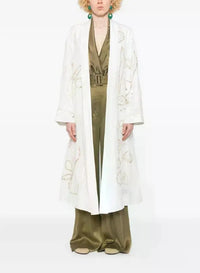 Manteau plumeau brodé "Pearl Suite" - Bianco