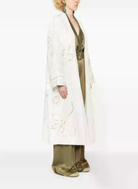 Manteau plumeau brodé "Pearl Suite" - Bianco