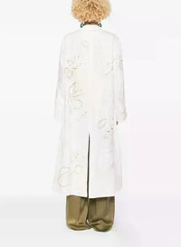Manteau plumeau brodé "Pearl Suite" - Bianco