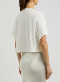 Pearl suite embroidered T-shirt - Bianco
