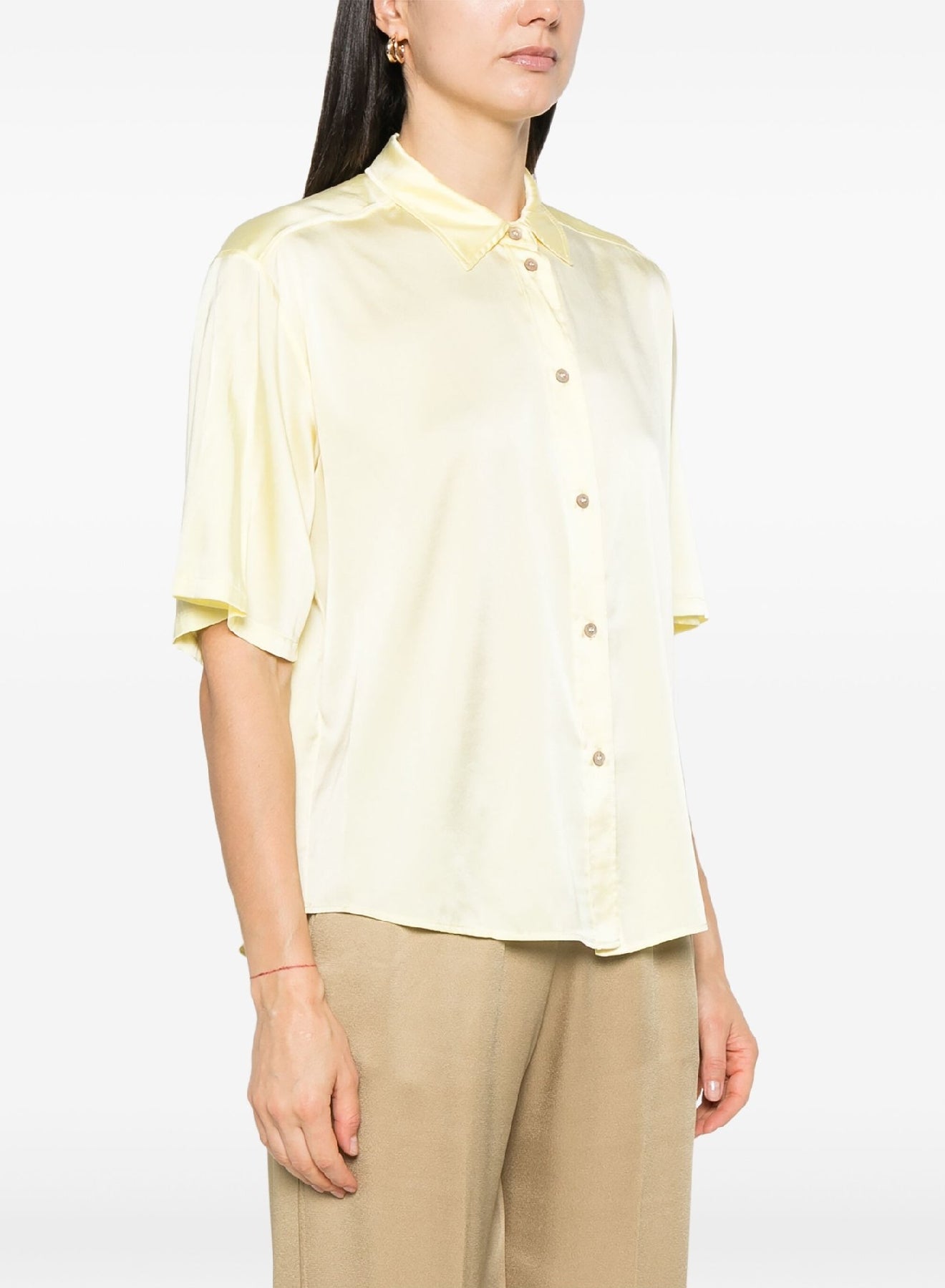 Chemise à manches courtes en soie - Daffodil